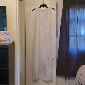 Womens Bar III sleeveless white wrap dress